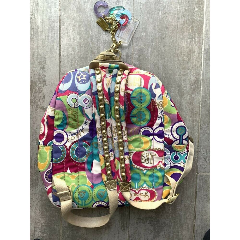 COACH Limited Edition Poppy Pop C Multi Collectible Backpack Book Bag RARE! NEW - Picture 7 of 10